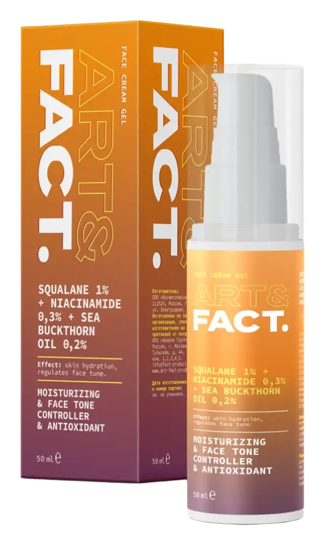 Art & Fact Squalane 1% + Niacinamide 0,3% + Sea Buckthorn Oil 0,2% Face Cream Gel