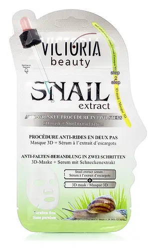 Victoria Beauty Snail Extract Anti-Wrinkle Procedure in Two Steps 3D Mask + Snail Extract Serum