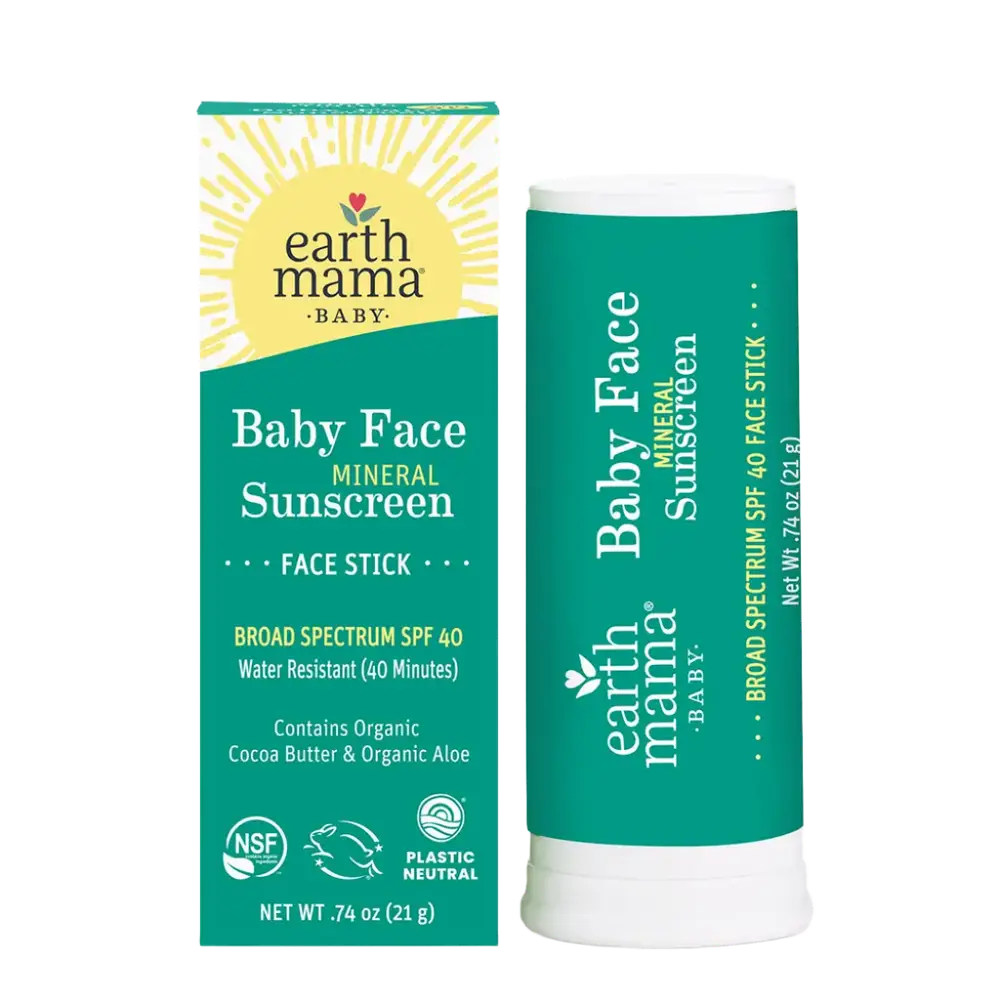 Earth Mama Organics Baby Face Mineral Sunscreen Face Stick SPF 40