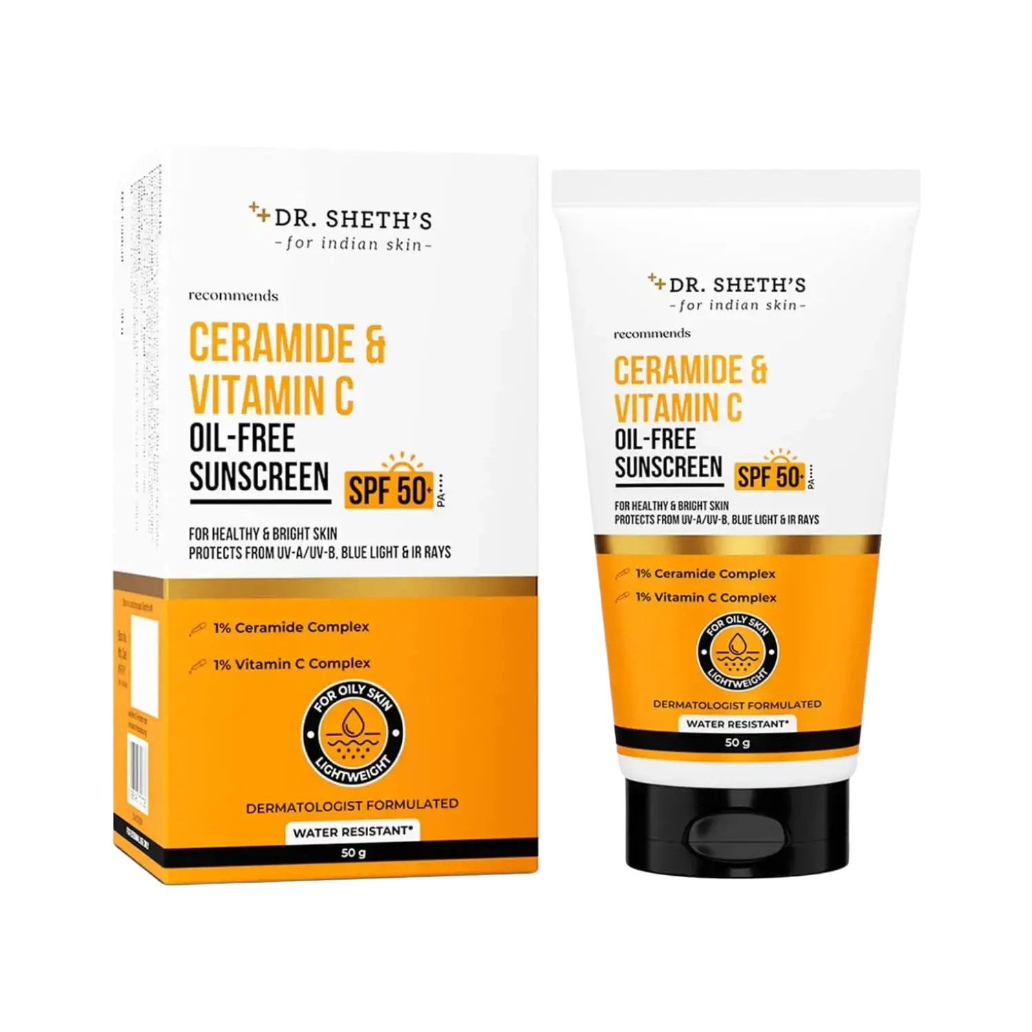 Dr. Sheth's Ceramide & Vitamin C Oil-Free Sunscreen SPF 50+