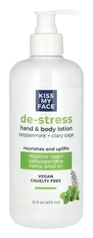 Kiss My Face De-Stress Hand & Body Lotion Peppermint + Clary Sage
