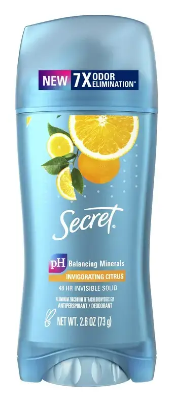 Secret Invisible Solid Antiperspirant Deodorant Invigorating Citrus