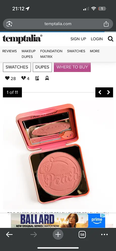 Too Faced Papa Don’t Peach Blush