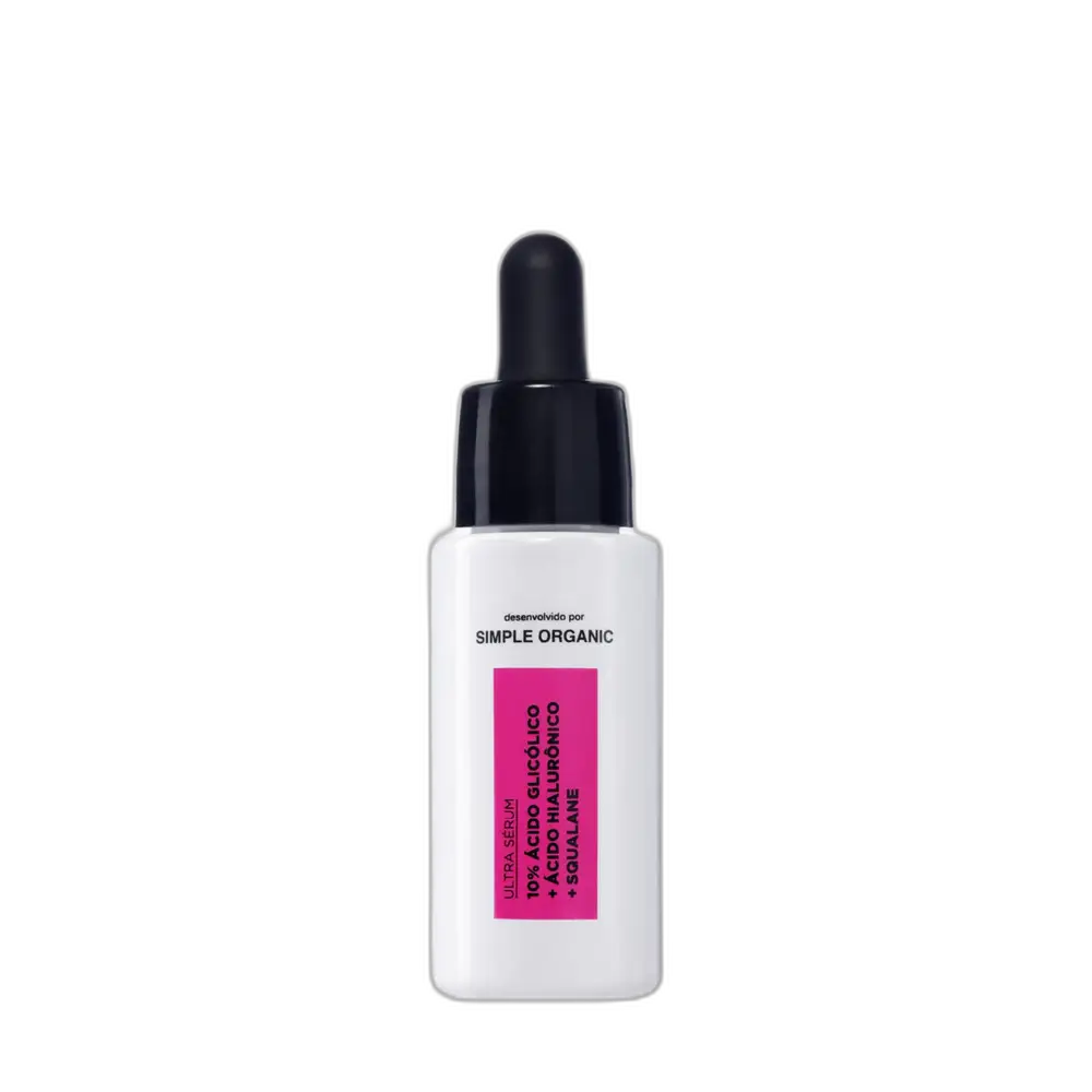 Simple Organic Ultra Serum 10% Acido Glicolico + Acido Hialuronico + Squalane