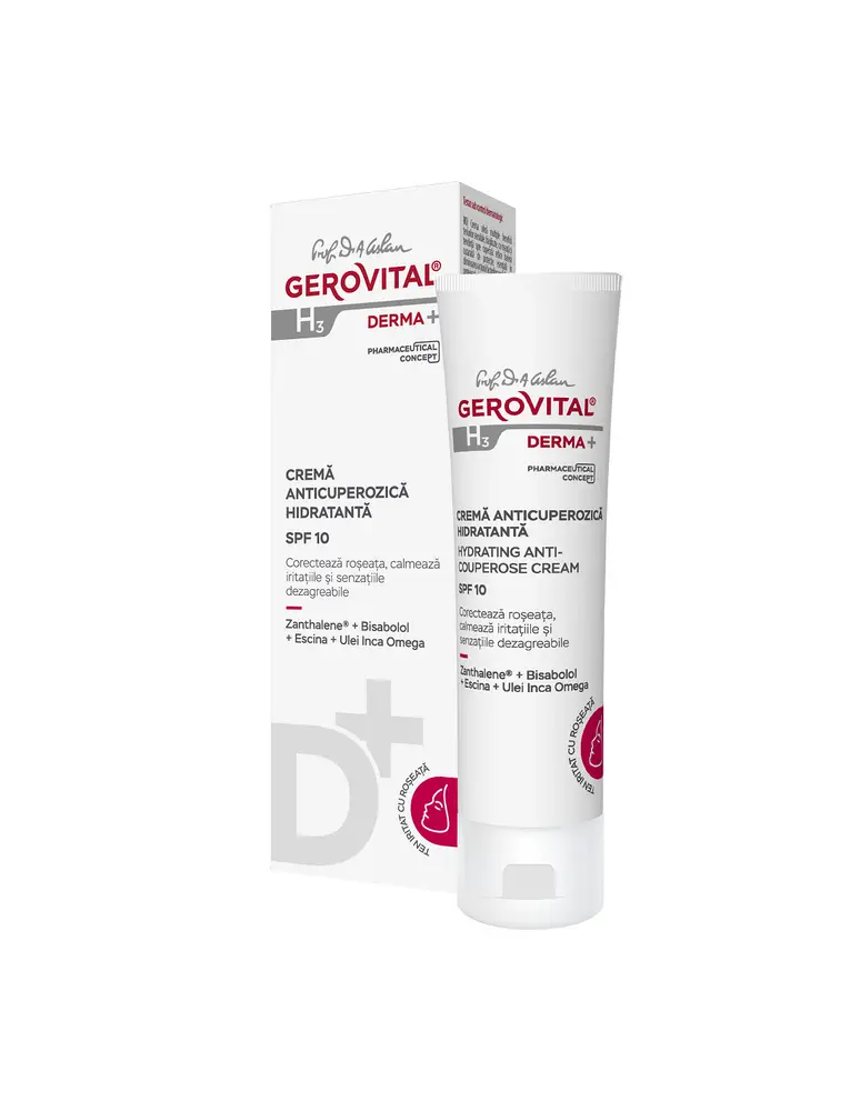 Gerovital Derma+ Cremă Anticuperozică Hidratantă SPF 10
