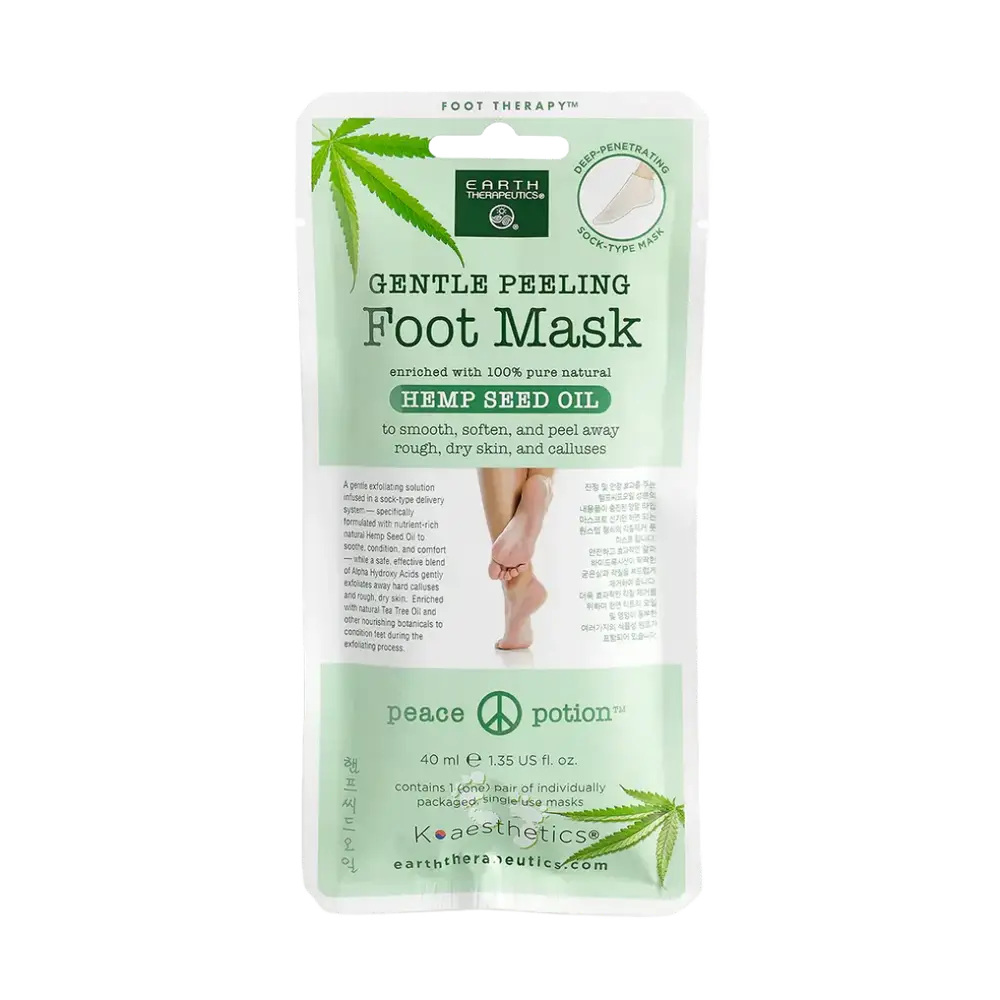 Earth Therapeutics Gentle Peeling Foot Mask With Hemp Seed Oil