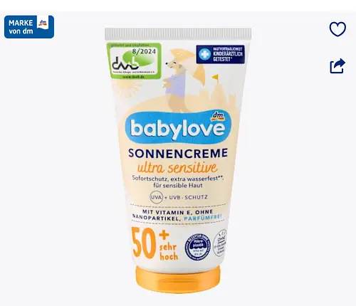 babylove dm Sonnencreame Baby ultra sensitive