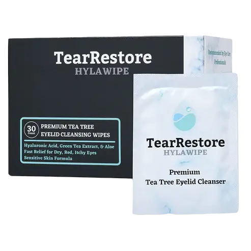 TearRestore Hylawipe Premium Tea Tree Eyelid Cleanser