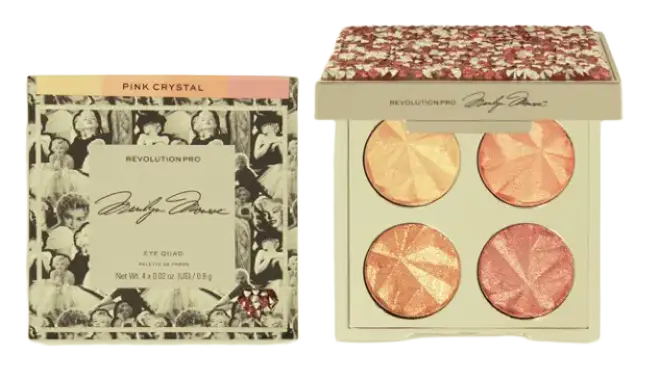 Revolution Beauty X Marilyn Monroe Eye Quad Eyeshadow Palette Pink Crystal