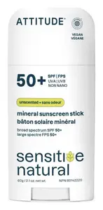 ATTITUDE Sensitive Natural Mineral Sunscreen Stick SPF 50+