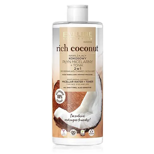 Eveline Rich Coconut Moisturizing Coconut Micellar Water + Toner