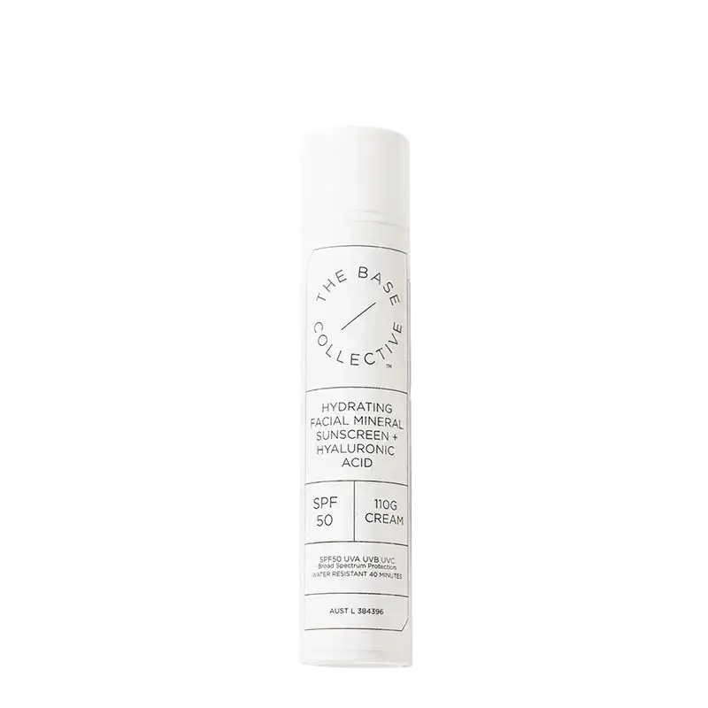 The Base Collective Hydrating Facial Mineral Sunscreen + Hyaluronic Acid SPF 50 Glow