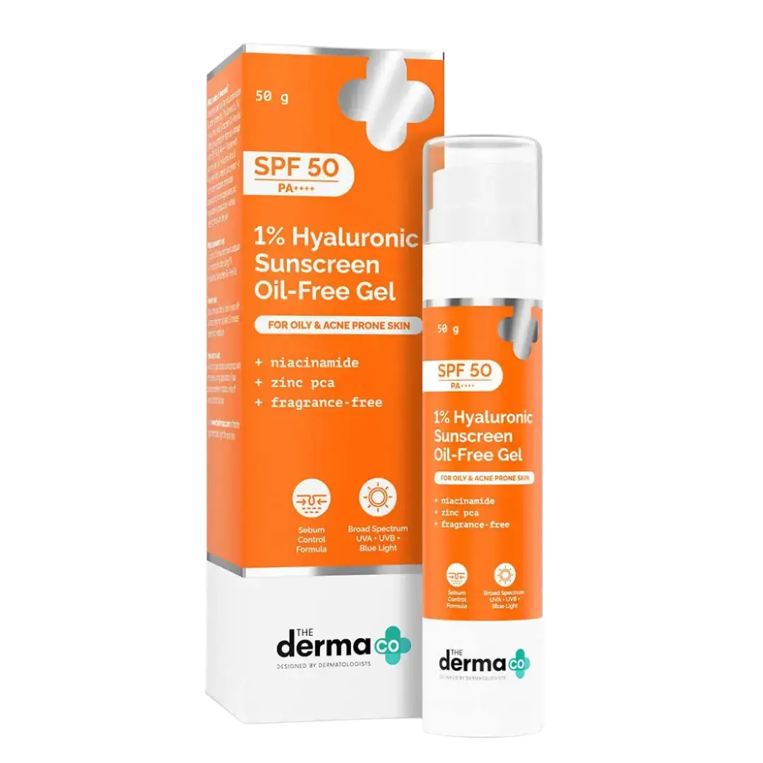 The Derma Co 1% Hyaluronic Sunscreen Oil-Free Gel SPF 50