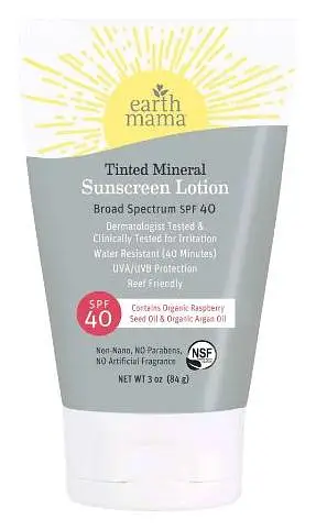 Earth Mama Organics Tinted Mineral Sunscreen Lotion SPF 40