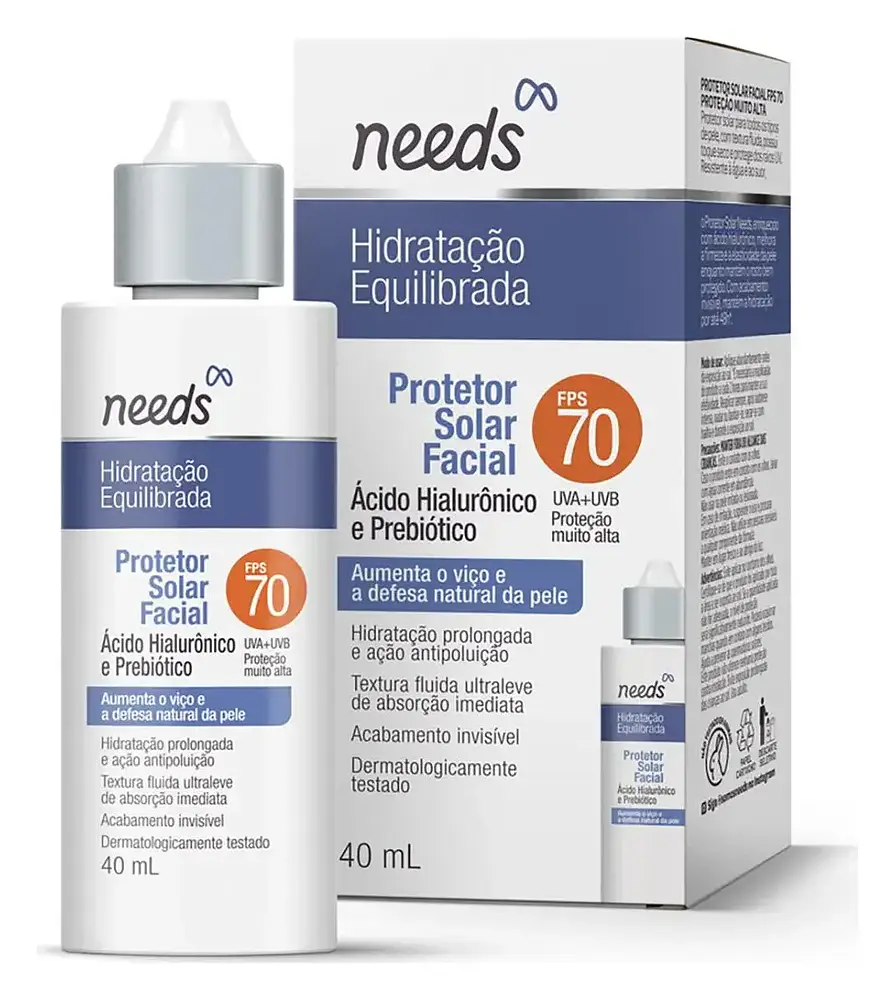 Needs Hidratação Equilibrada Protetor Solar Facial SPF 70