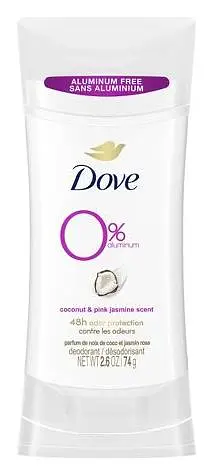 Dove 0% Aluminum Deodorant Stick Coconut & Pink Jasmine