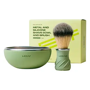 Leaf Shave Bowl & Brush Sage