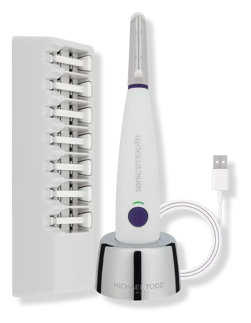 Michael Todd Beauty Sonicsmooth Sonic Dermaplaning Exfoliation & Peach Fuzz Removal System White