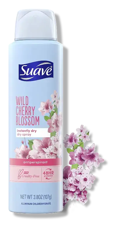 Suave Dry Spray Antiperspirant Deodorant Wild Cherry Blossom