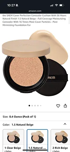 The Saem Cover Perfection Concealer Cushion 1.5 Natural Beige