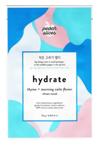 Peach Slices Hydrate Thyme + Morning Calm Flower Mask