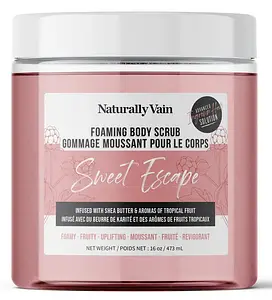 Naturally Vain Sweet Escape: Nourishing Foaming Body Scrub for Dry + Dull Skin