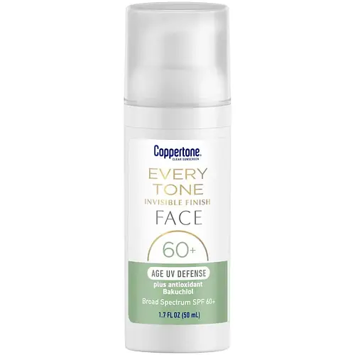 Coppertone Every Tone Invisible Finish Face Sunscreen SPF 60+ Age UV Defense