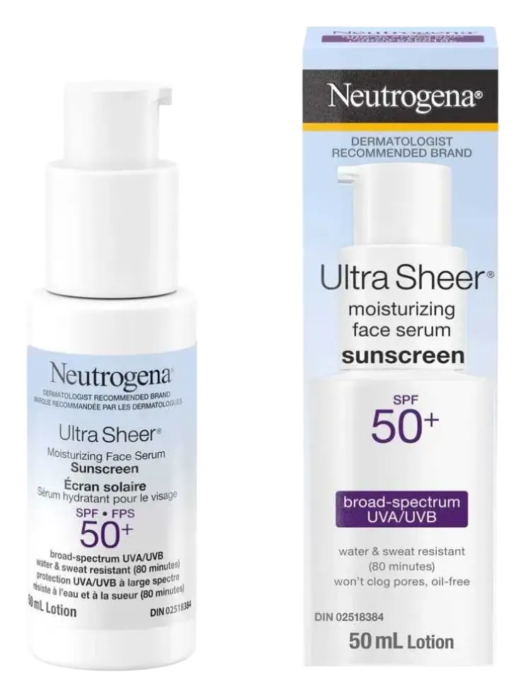 Neutrogena Ultra Sheer Moisturizing Face Serum Sunscreen SPF50+
