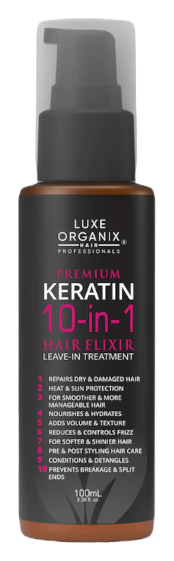 Luxe Organix Premium Keratin 10-In-1 Hair Elixir Leave-In Treatment