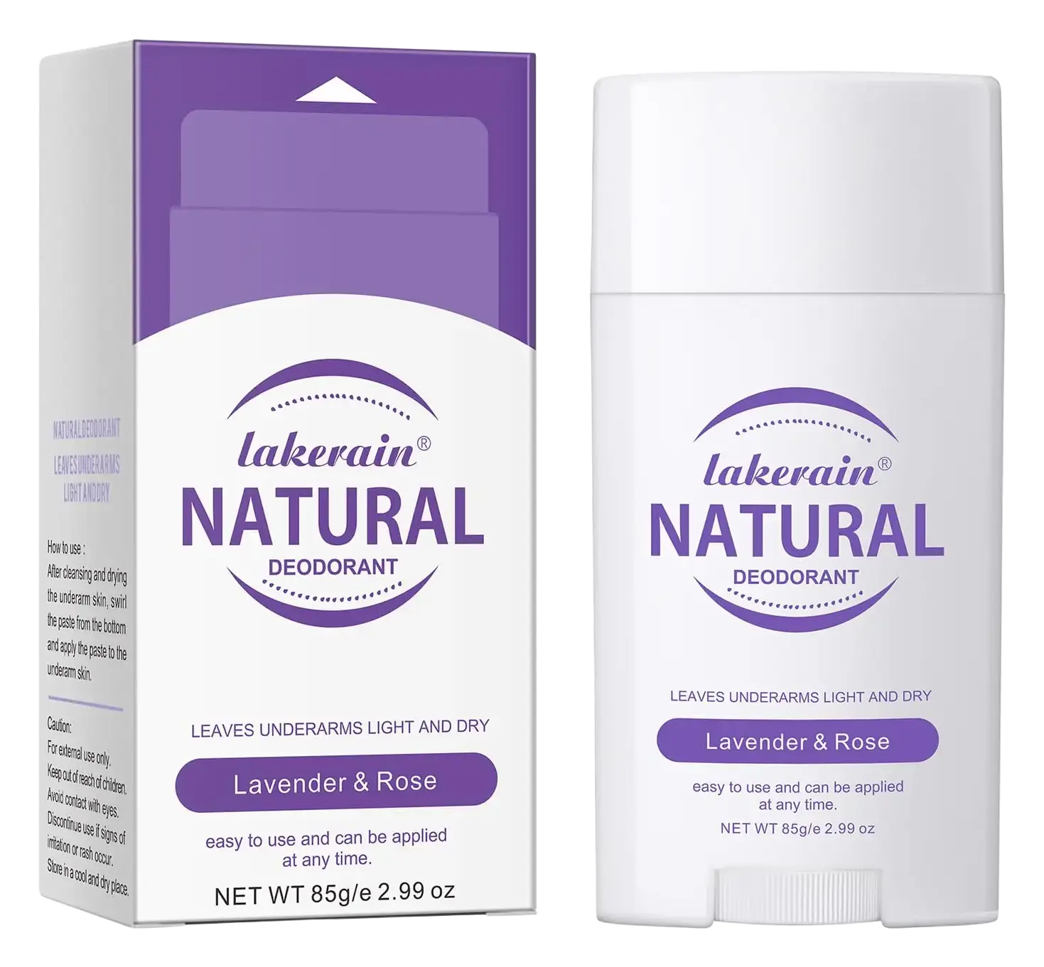 Lakerain Natural Deodorant Lavender & Rose