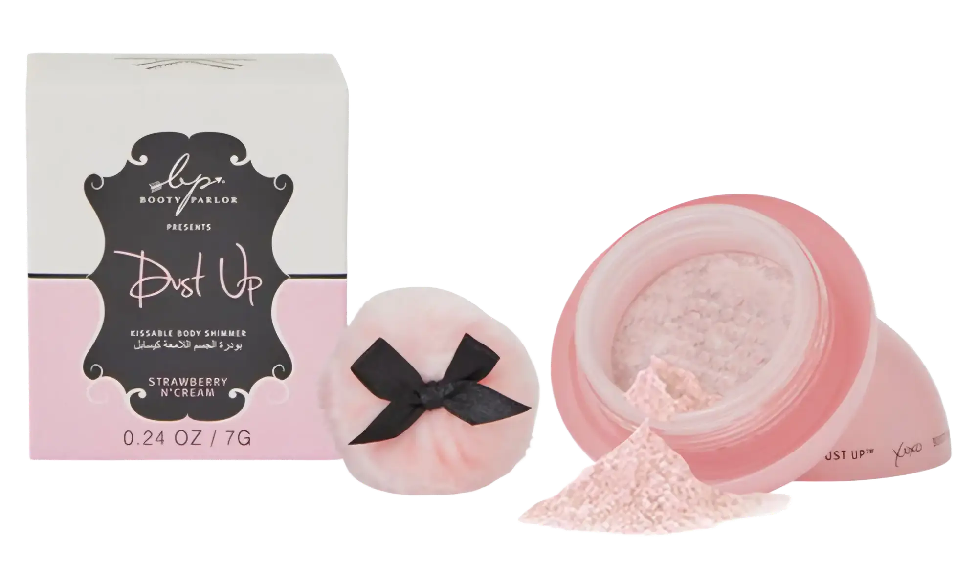 Booty Parlor Dust Up Kissable Body Shimmer Strawberry N' Cream