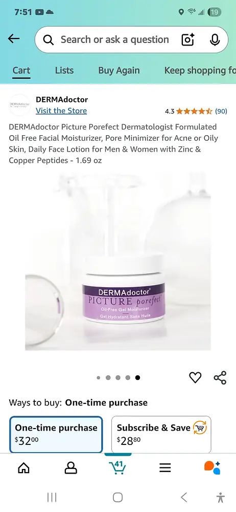 DERMAdoctor Picture Porefect Oil Free Gel Moisturizer