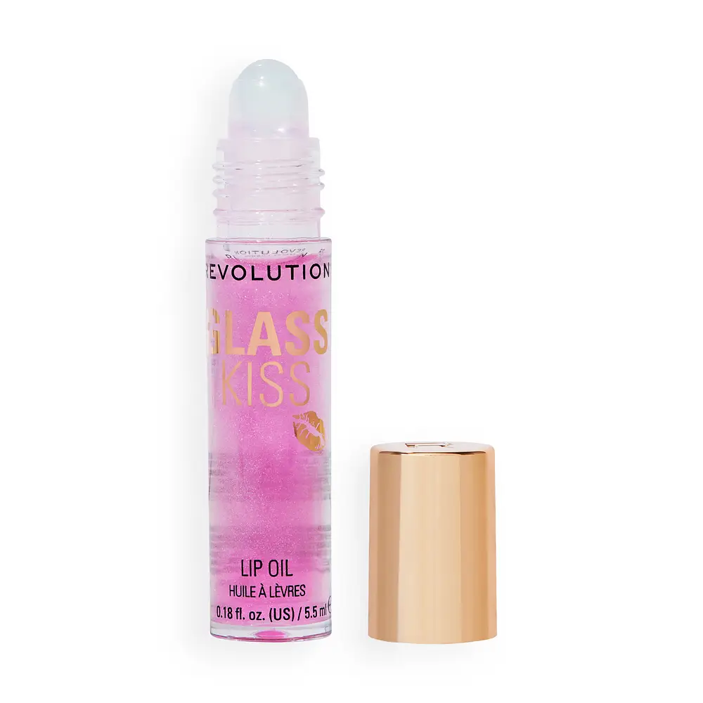 Revolution Beauty Glass Kiss Roller Ball Lip Oil Enchanted Purple Shimmer