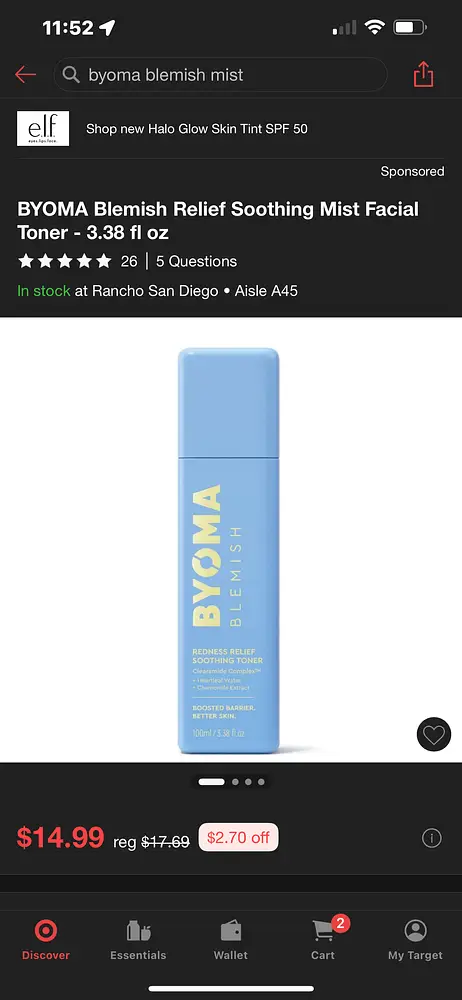 BYOMA Redness Relief Soothing Toner