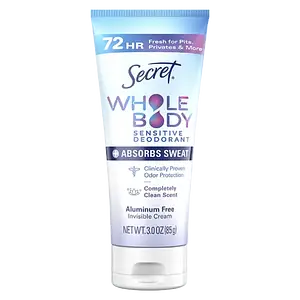 Secret Whole Body Sensitive Aluminum Free Invisible Cream Deodorant Completely Clean