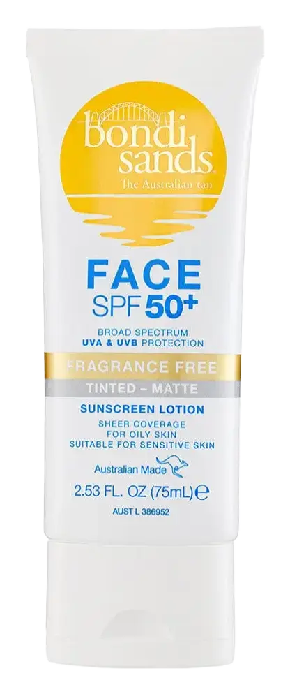 bondi sands SPF 50+ Fragrance Free Matte Tinted Face Lotion