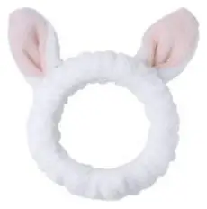 Elancee Animal Face Wash Headband Rabbit Ears - White