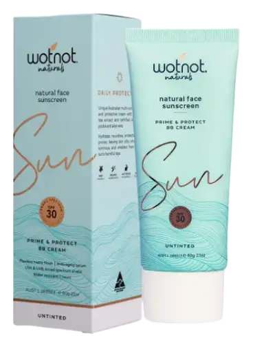 Wotnot Naturals Natural Face Sunscreen Prime & Protect BB Cream SPF 30 Untinted