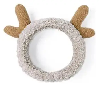 Elancee Animal Face Wash Headband Antlers - Light Coffee