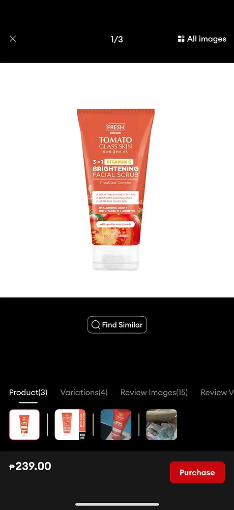 Fresh Skinlab Tomato Glass Skin brightening facial scrub