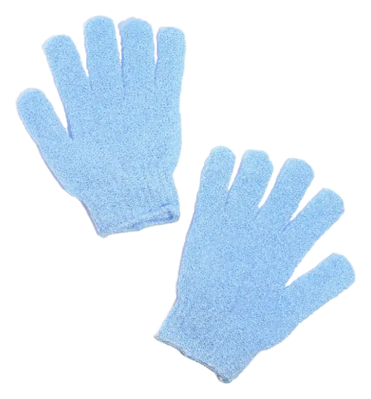 AOA Skin Exfoliating Bath Gloves Blue