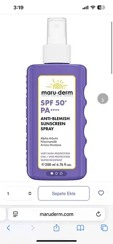 maru.derm anti blemish sunscreen spray
