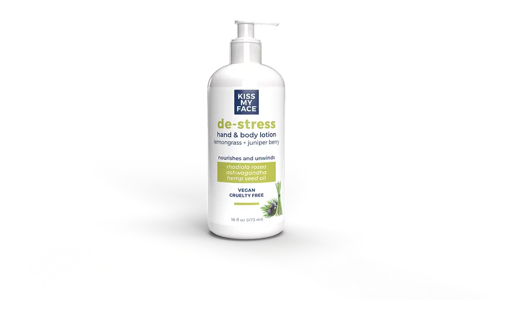 Kiss My Face De-Stress Hand & Body Lotion Lemongrass + Juniper Berry
