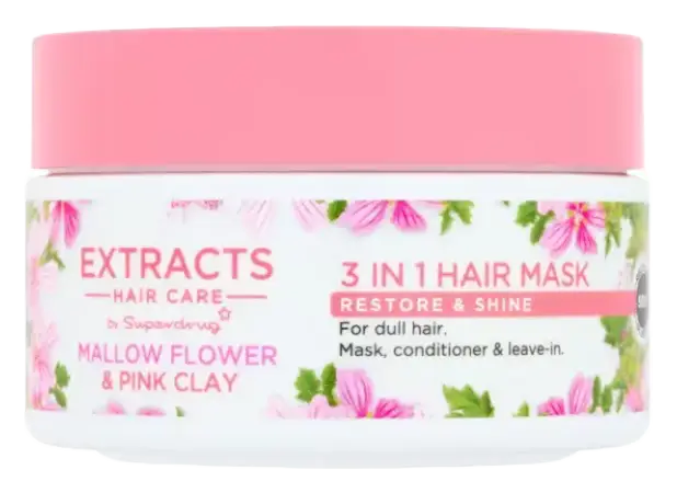 Superdrug Extracts 3 In 1 Hair Mask Marshmallow & Pink Clay
