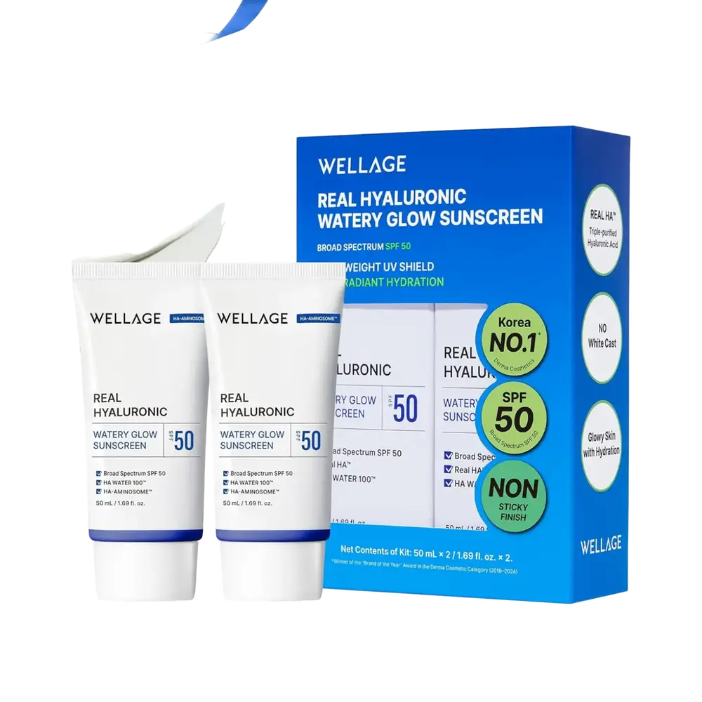 Wellage Real Hyaluronic Watery Glow Sunscreen SPF 50