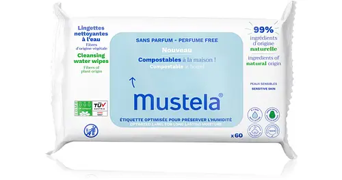 Mustela Home Compostable Wipes Fragrance-free