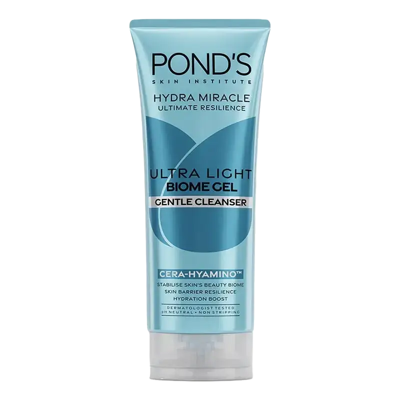 Pond's Hydra Miracle Ultra Light Biome Gel Gentle Cleanser Cera-Hyamino