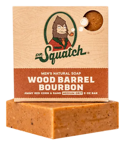 Dr. Squatch Wood Barrel Bourbon Bar Soap
