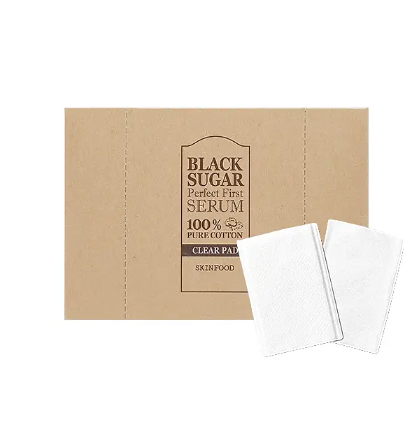 Skinfood Black Sugar Perfect First Serum 100% Pure Cotton Clear Pad