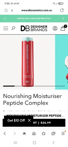 DB Cosmetics Nourishing Moisturiser Peptide Complex